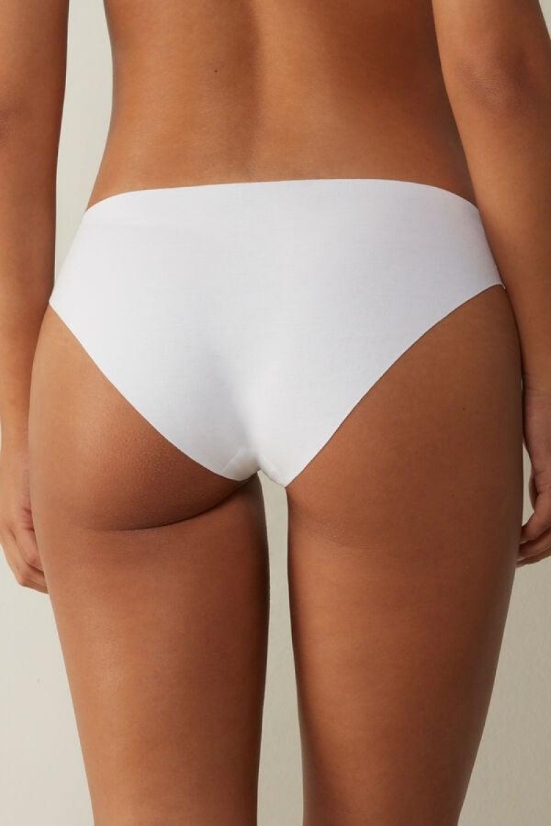 Intimissimi Seamless Supima® Bomulds Trusser Dame Hvide | DK3714JJ