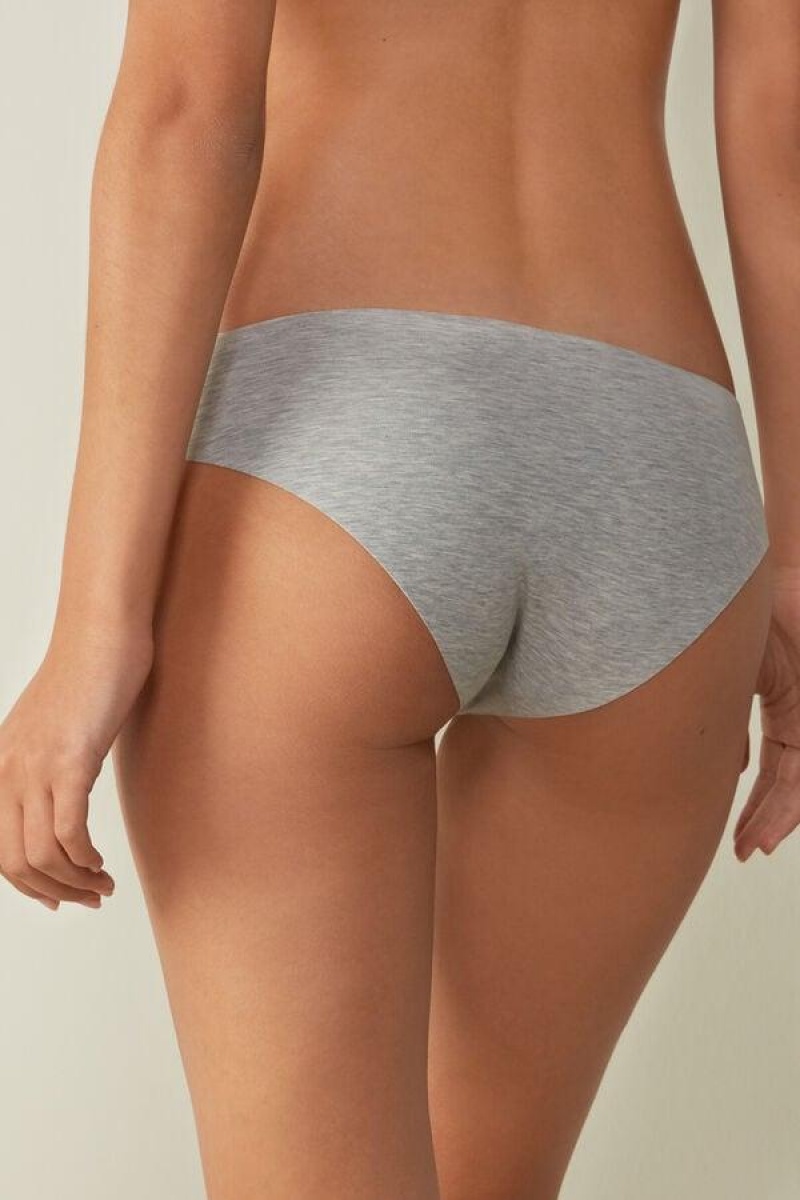 Intimissimi Seamless Supima® Bomulds Trusser Dame Lysegrå | DK3632FM