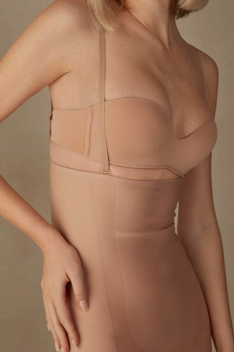 Intimissimi Shaping Slip in Seamless Microfiber Lingeri Dame Beige | DK4120QZ