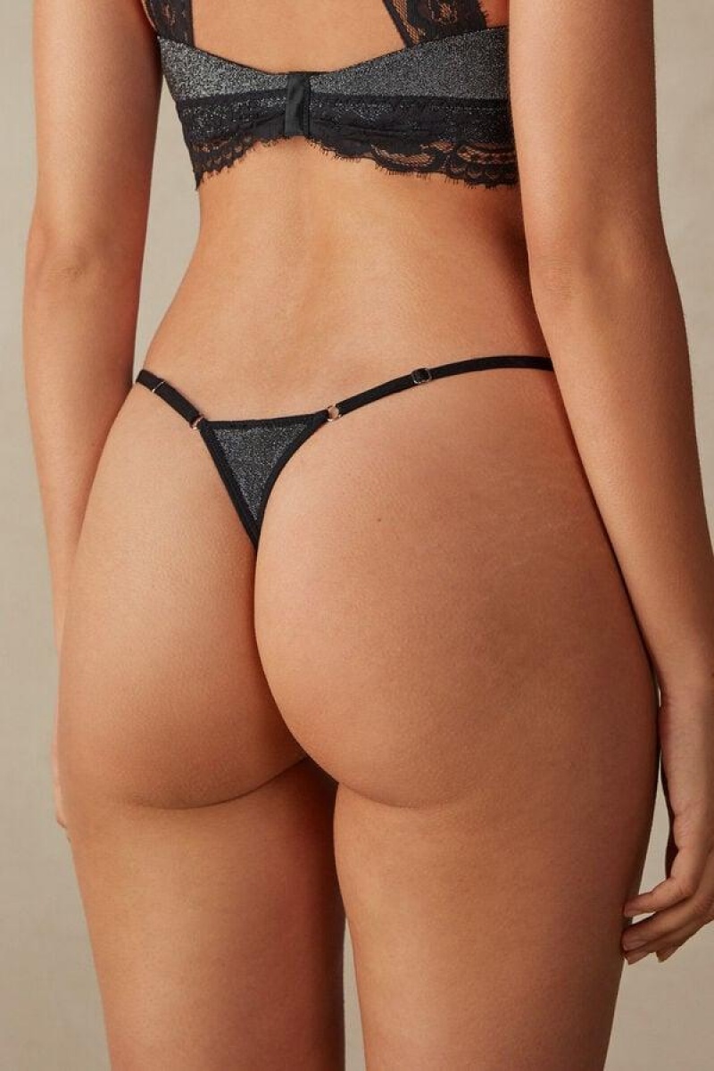 Intimissimi Shimmer All Night String Thong Trusser Dame Sølv | DK3795FM