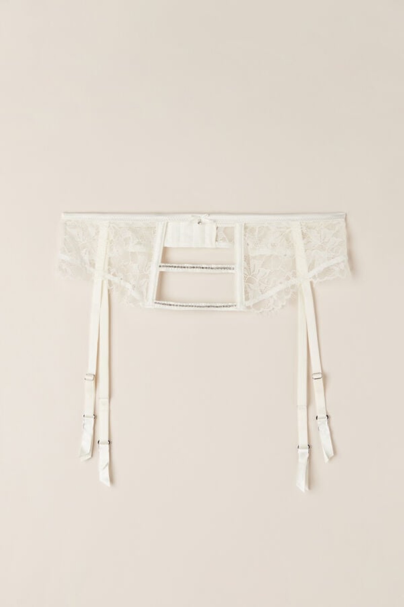 Intimissimi Shine High Like Stars Garter Belt Lingeri Dame Hvide | DK4160DN