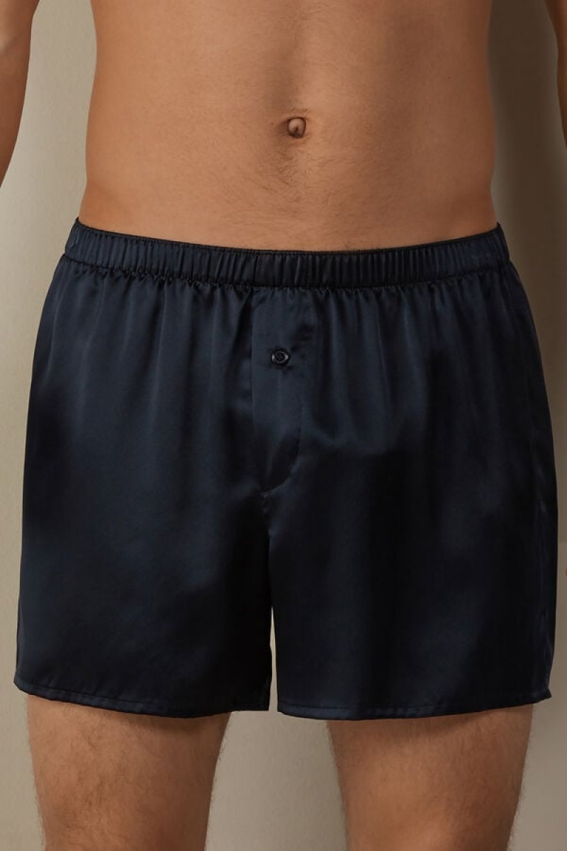 Intimissimi Silk Boxer Herre Blå | DK3448VD