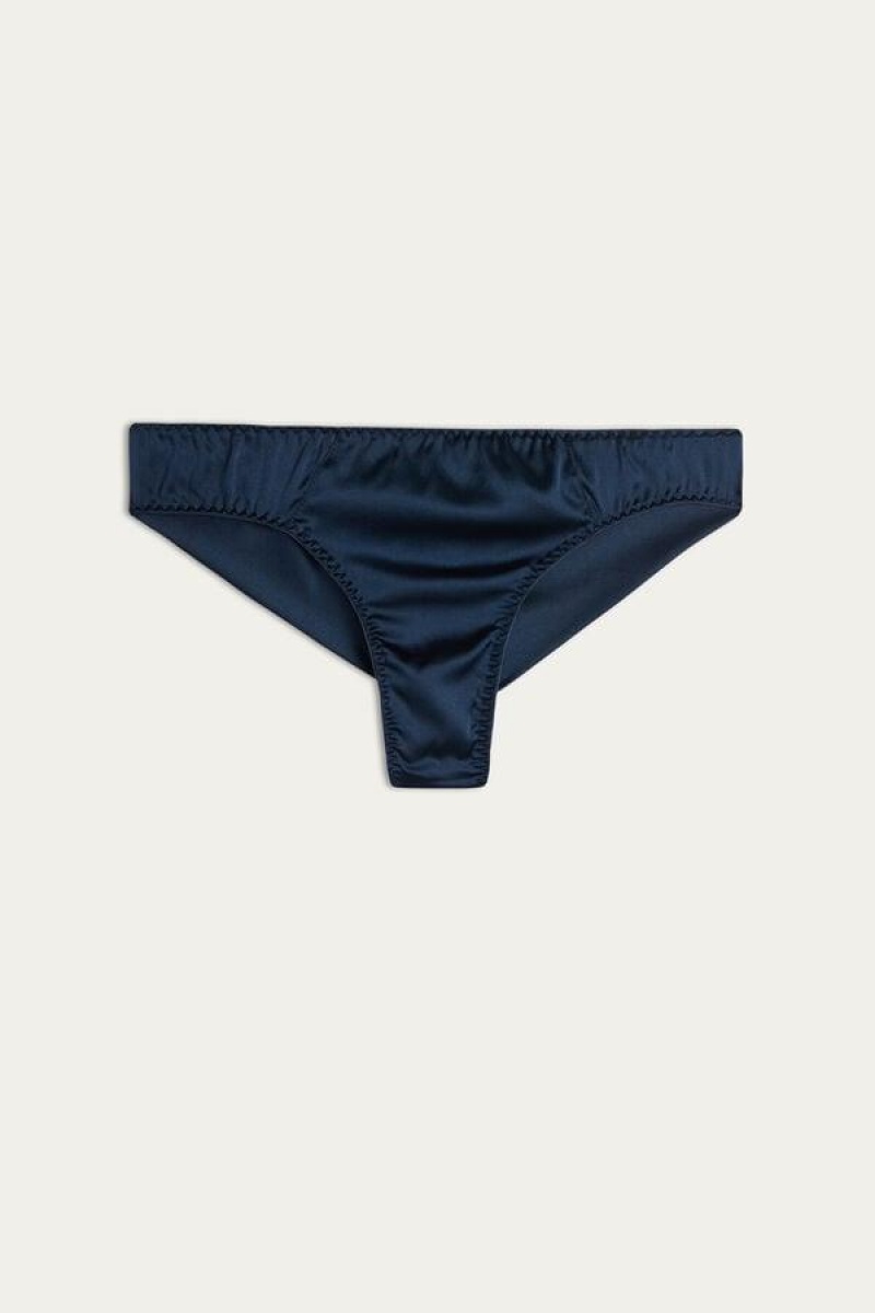 Intimissimi Silk Cheeky Briefs Trusser Dame Blå | DK3538AP