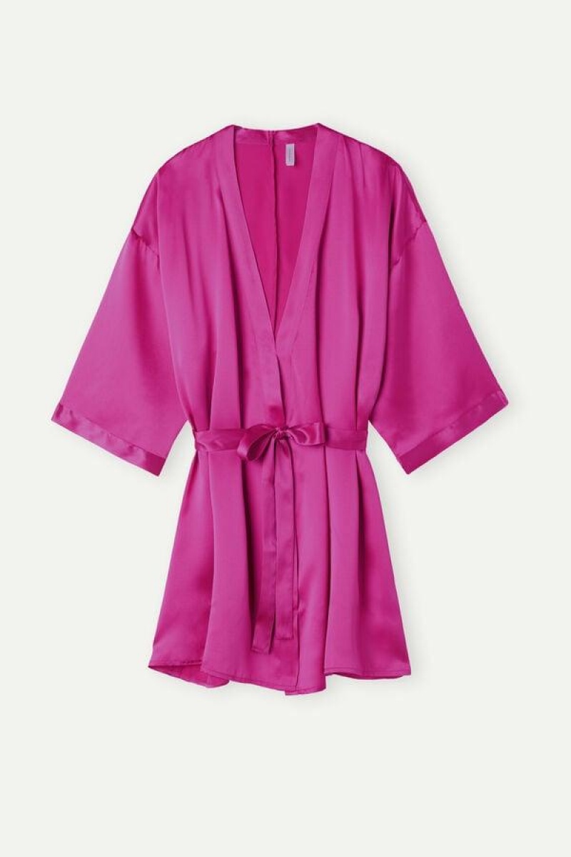 Intimissimi Silk Kimono Pyjamas Dame Lyserød | DK3857RW