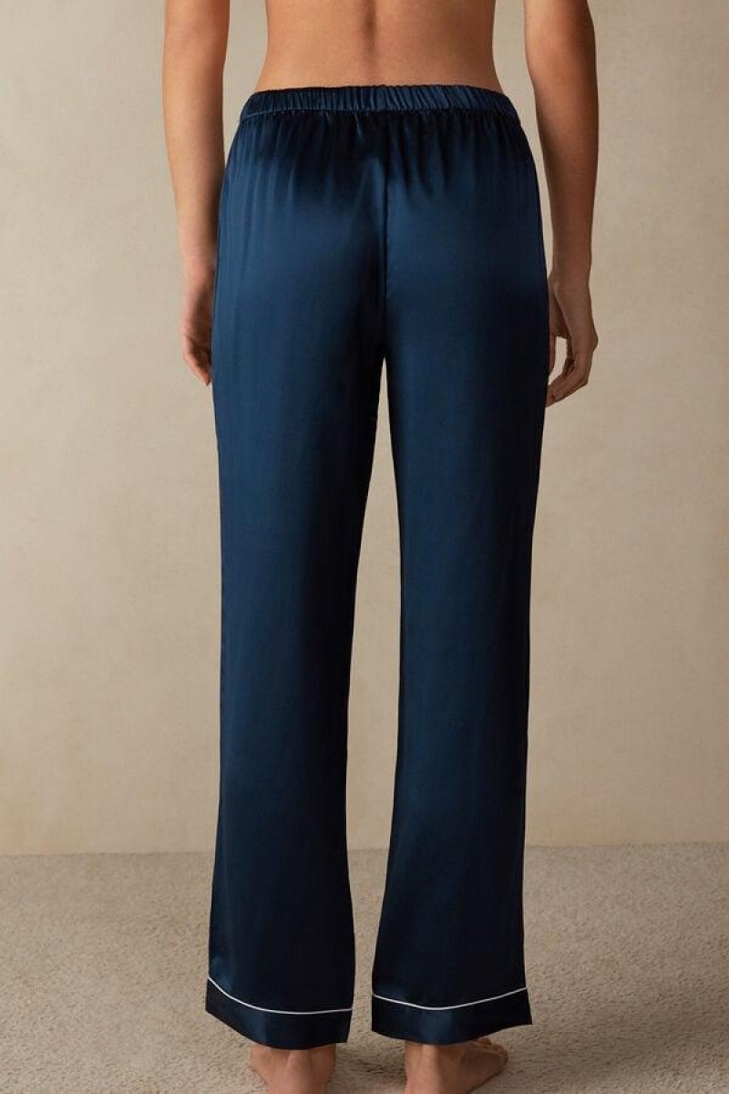 Intimissimi Silk Satin Pants Pyjamas Dame Blå | DK4011YU