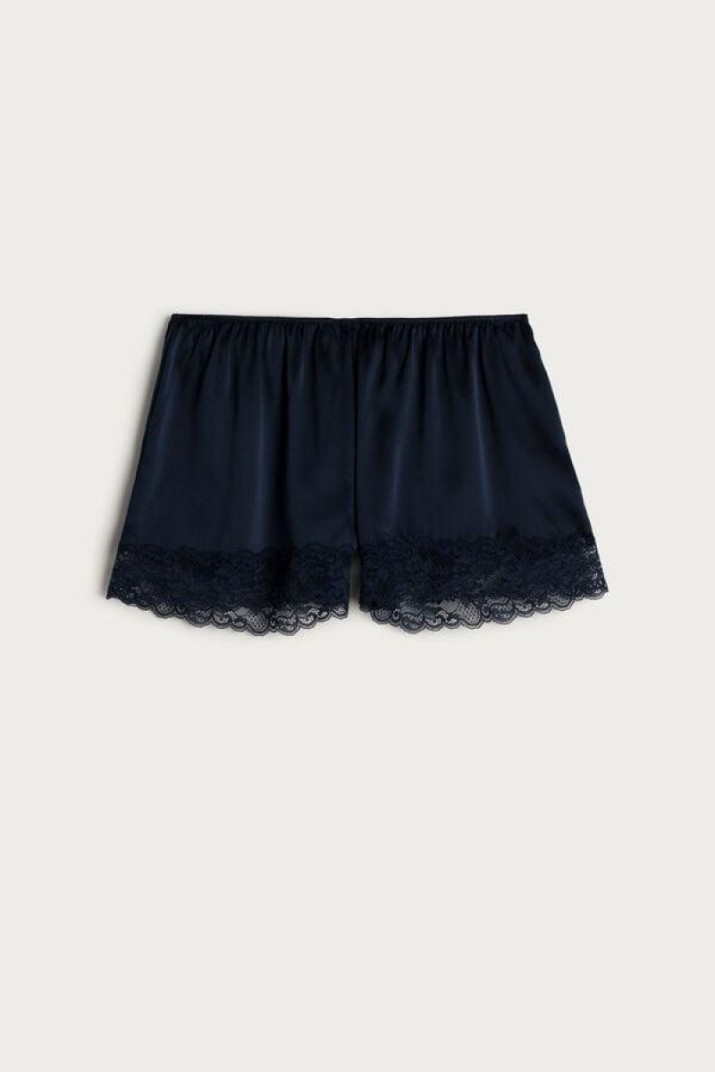 Intimissimi Silk Shorts Pyjamas Dame Blå | DK4057SO