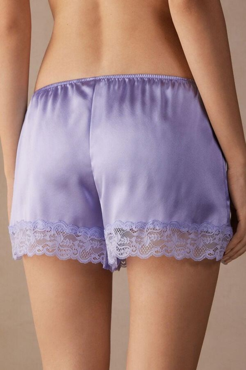 Intimissimi Silk Shorts Pyjamas Dame Lavendel | DK4077KI