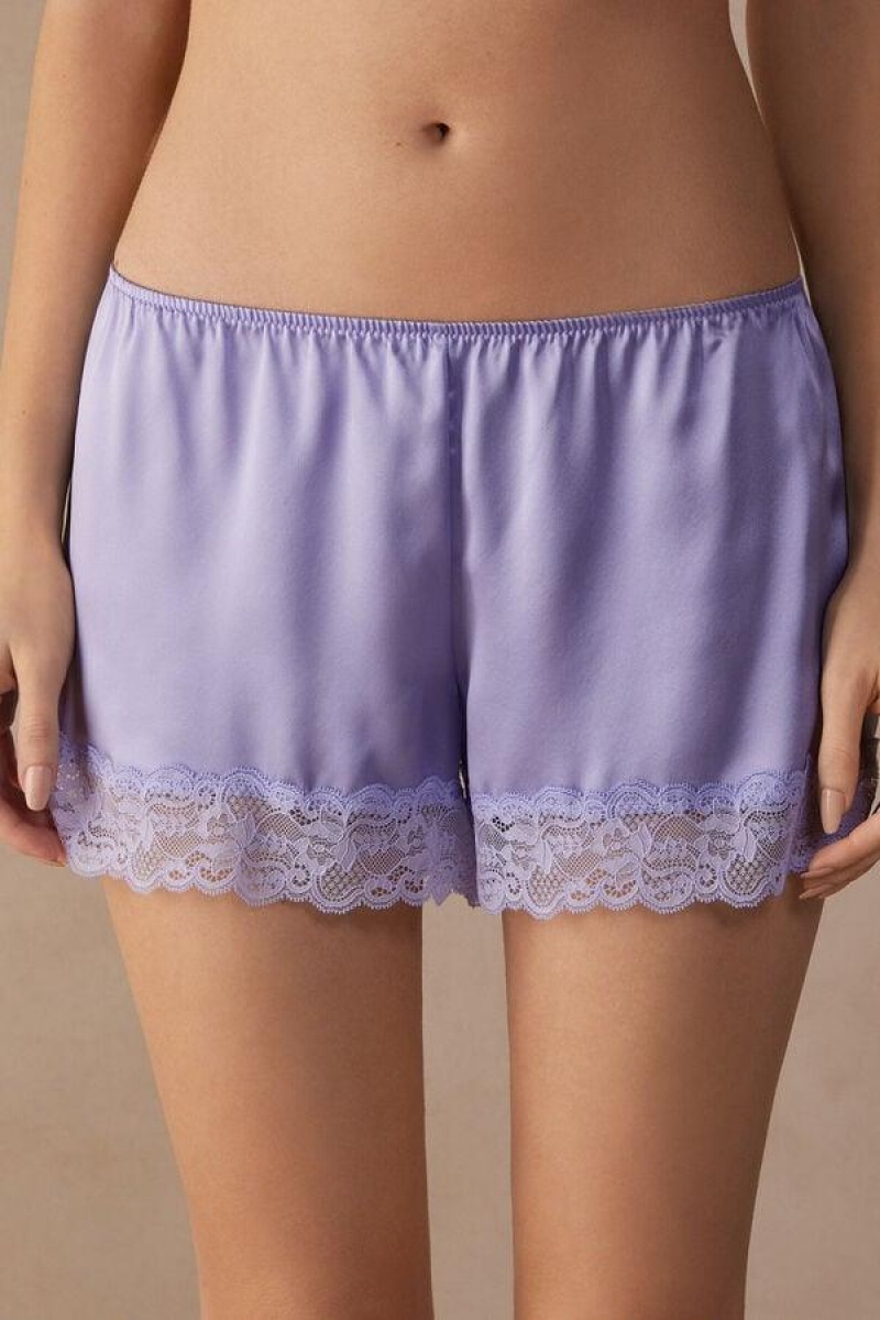 Intimissimi Silk Shorts Pyjamas Dame Lavendel | DK4077KI