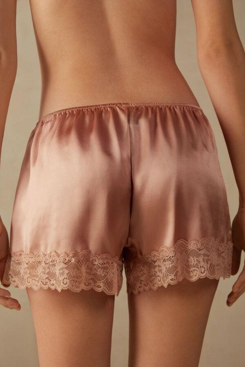 Intimissimi Silk Shorts Pyjamas Dame Lyserød | DK4058AP