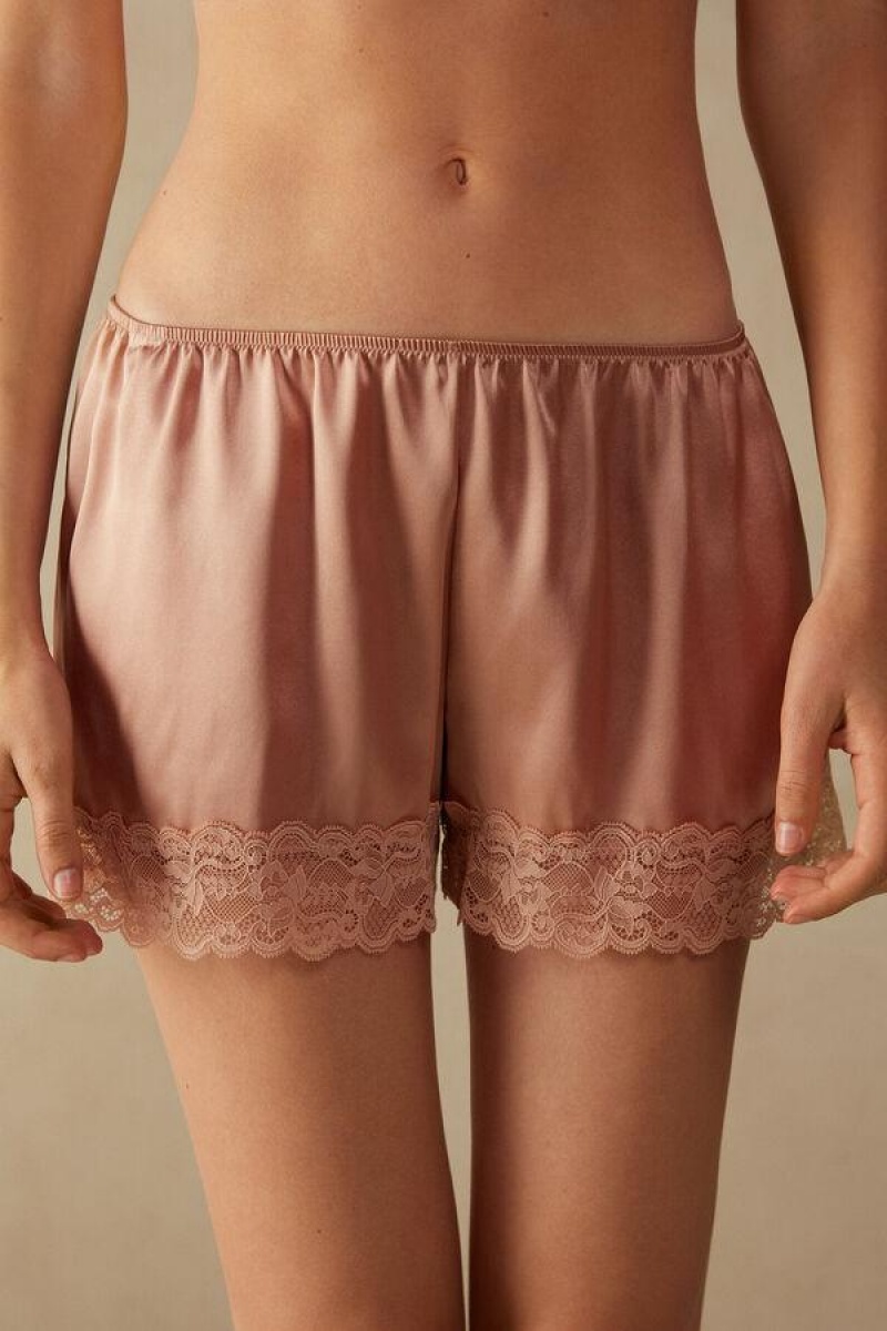 Intimissimi Silk Shorts Pyjamas Dame Lyserød | DK4058AP