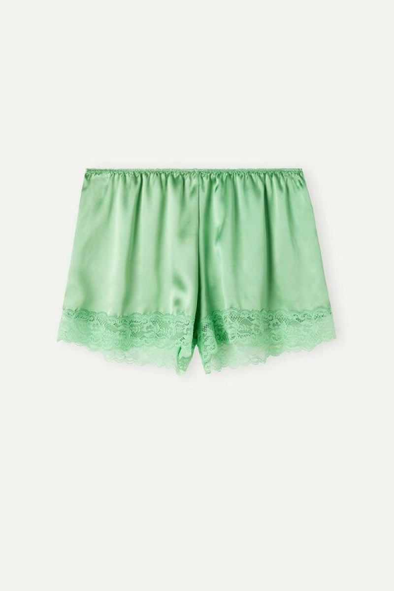 Intimissimi Silk Shorts Pyjamas Dame Mintgrønne | DK4078JJ