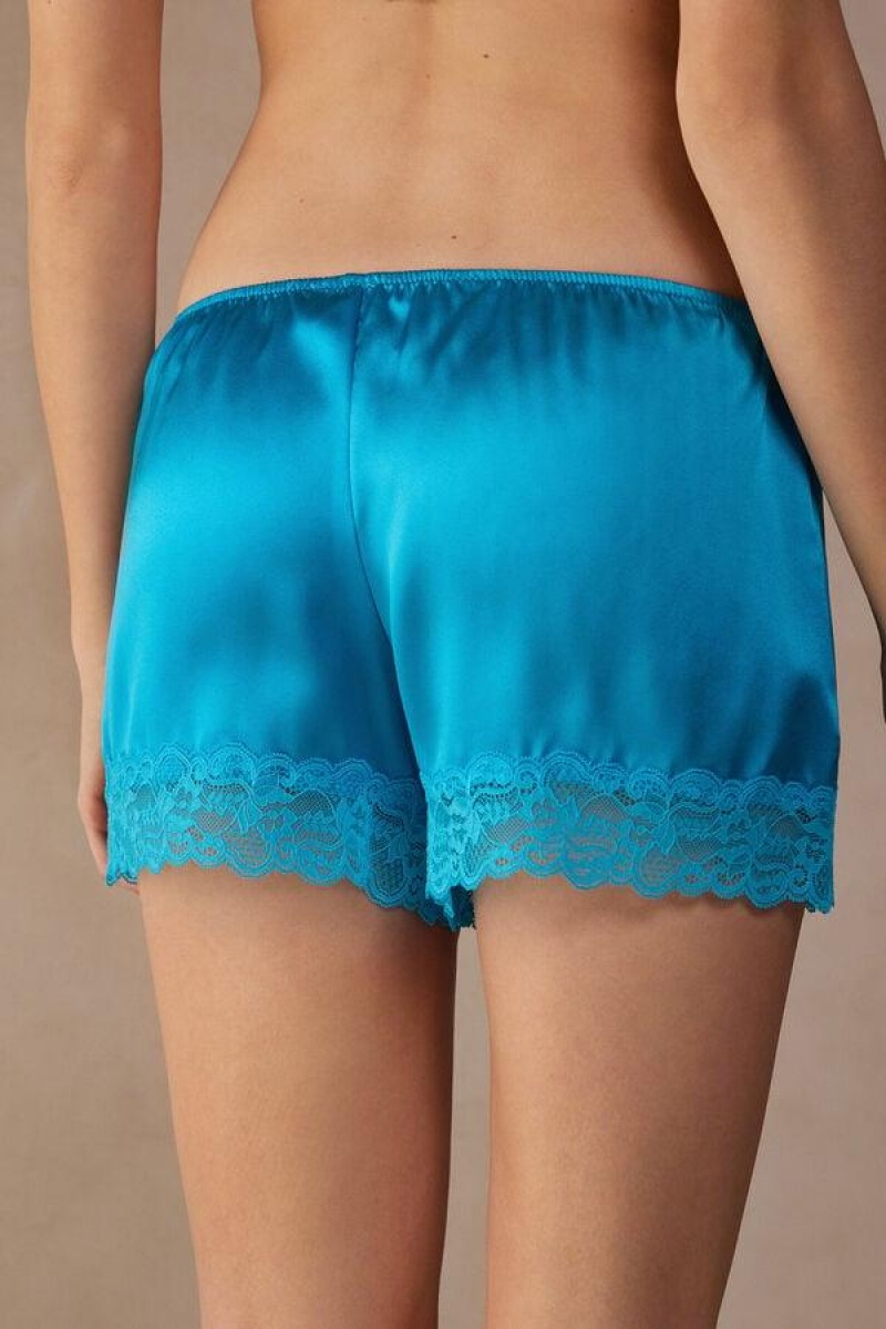 Intimissimi Silk Shorts Pyjamas Dame Turkis | DK4076LH