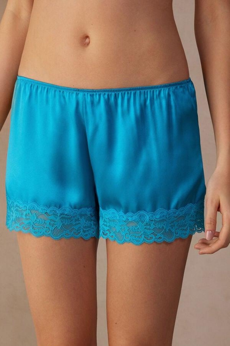 Intimissimi Silk Shorts Pyjamas Dame Turkis | DK4076LH