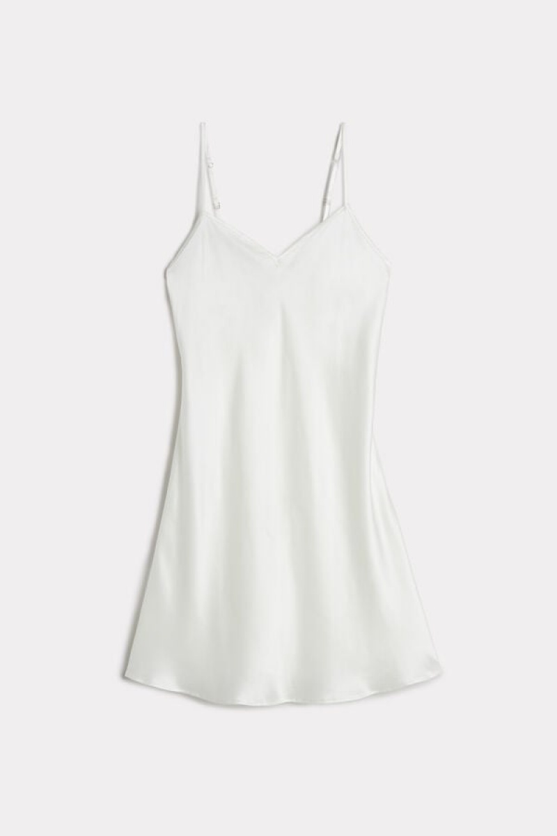 Intimissimi Silk Slip Lingeri Dame Hvide | DK4142YU