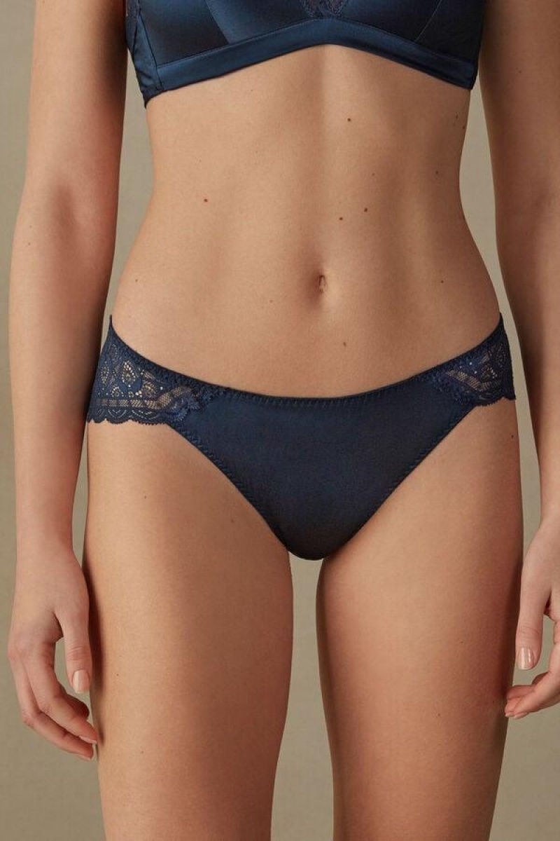 Intimissimi Silk and Blonder Briefs Trusser Dame Blå | DK3651WY