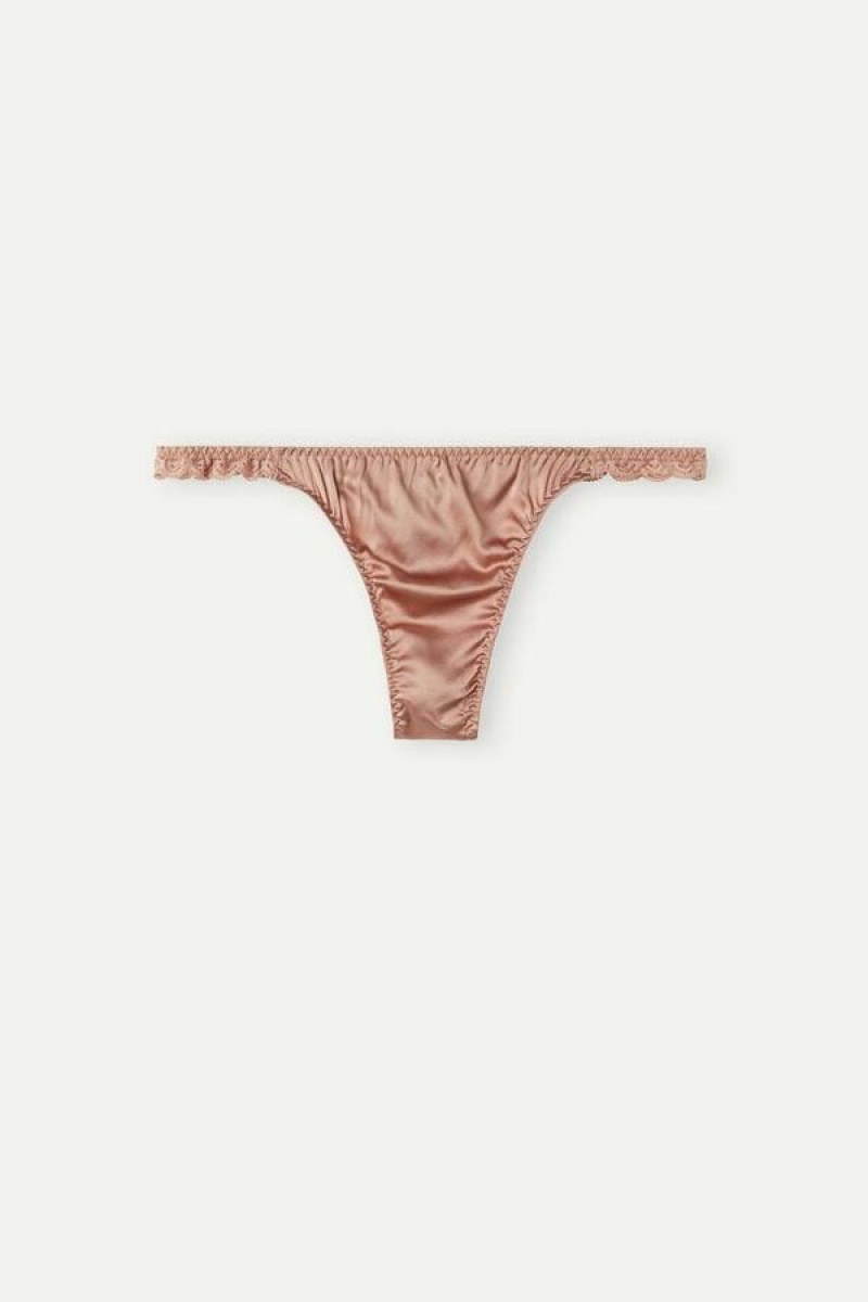 Intimissimi Silk and Blonder G-String Trusser Dame Lyserød | DK3510FM