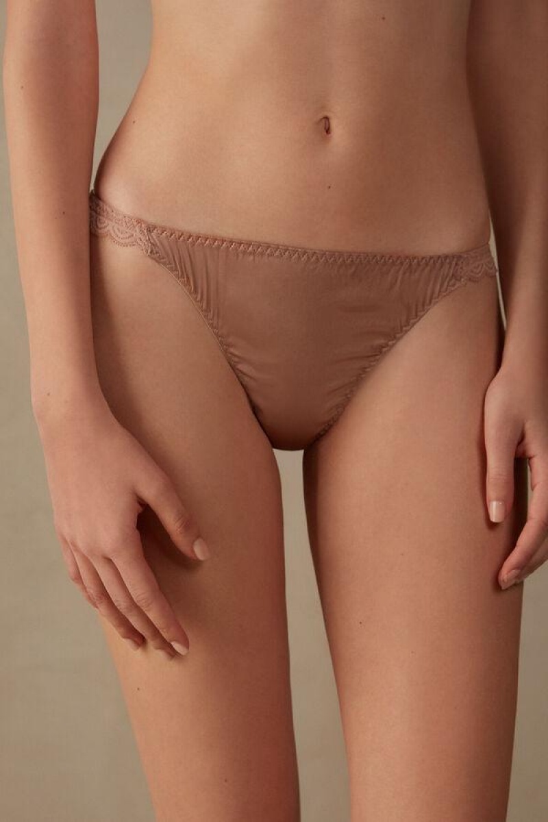 Intimissimi Silk and Blonder G-String Trusser Dame Lyserød | DK3510FM