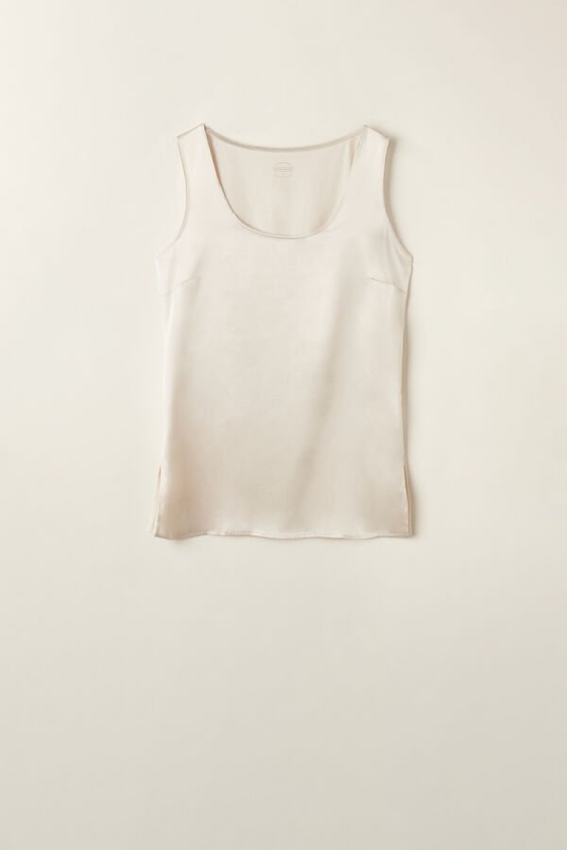 Intimissimi Silk and Modal Tank Top Dame Lyserød | DK4338JJ