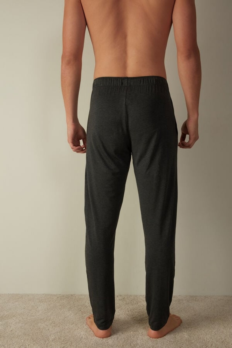 Intimissimi Silk and Modal Trousers Pyjamas Herre Mørkegrå | DK3183VD