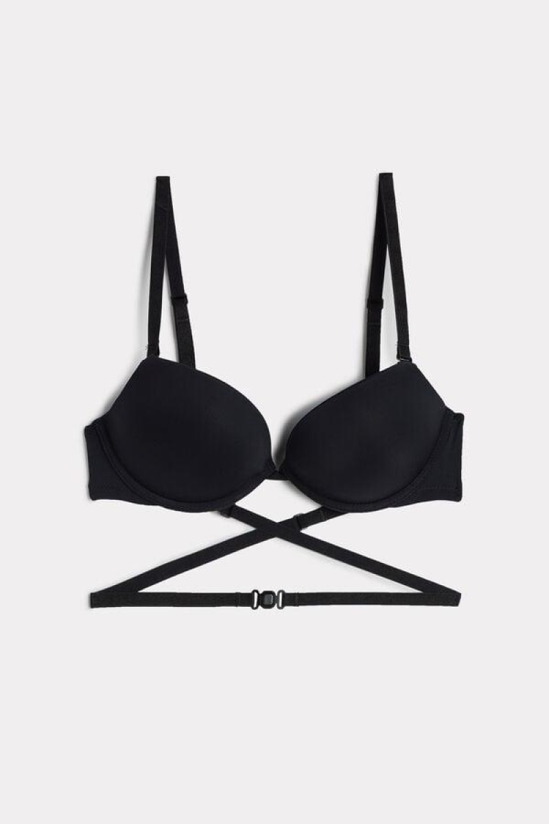 Intimissimi Silvia Multifunktion Push-up in Microfiber BH Dame Sort | DK4706FM