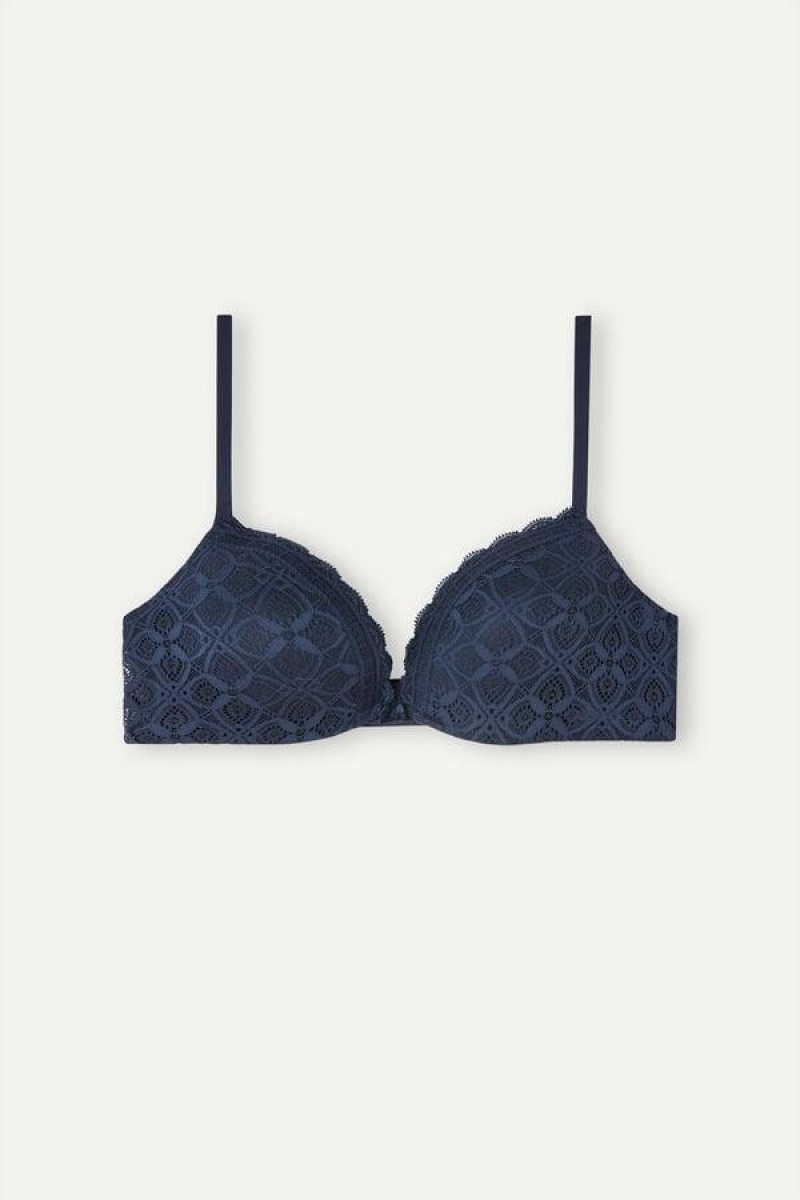 Intimissimi Silvia Push-up in Blonder BH Dame Blå | DK4768RW