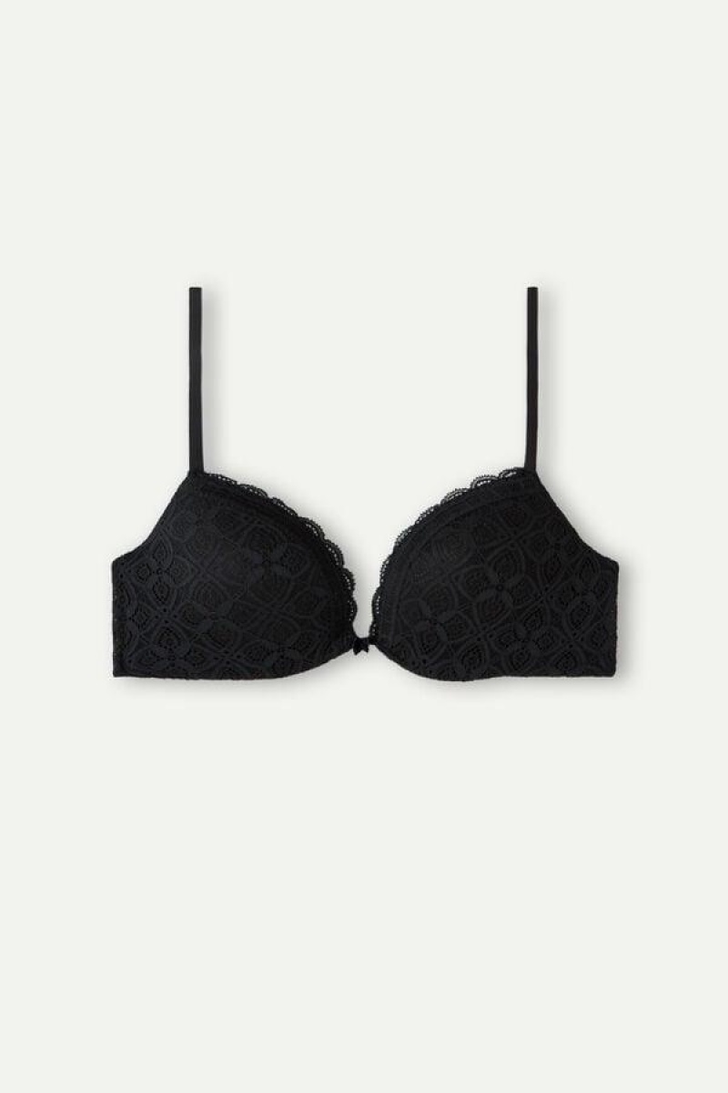 Intimissimi Silvia Push-up in Blonder BH Dame Sort | DK4766YU