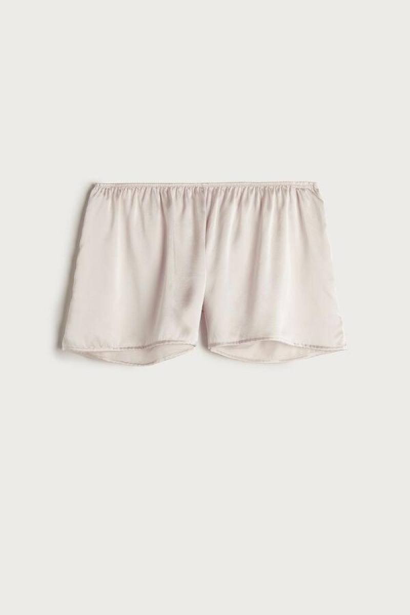 Intimissimi Smooth Silk-Satin Shorts Pyjamas Dame Lyserød | DK4054GL