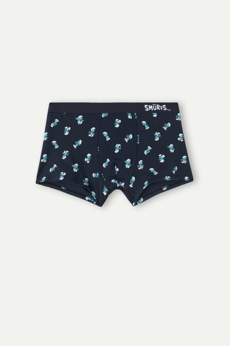 Intimissimi Smurf in Stretch Supima® Bomulds Boxer Herre Blå | DK3409AP