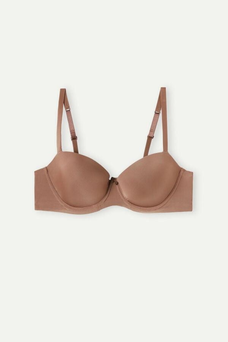 Intimissimi Sofia Balconette in Ultralight Microfiber BH Dame Mørkebeige | DK5010SO