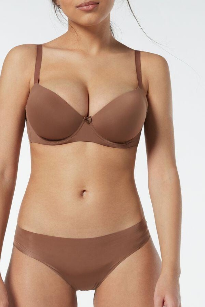 Intimissimi Sofia Microfiber Polstret Balconette BH Dame Mørkebeige | DK4949HK