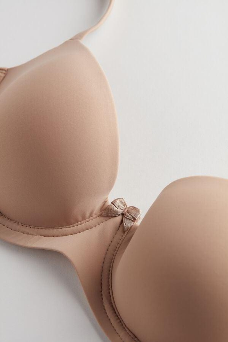 Intimissimi Sofia Microfiber Polstret Balconette BH Dame Beige | DK4414SO