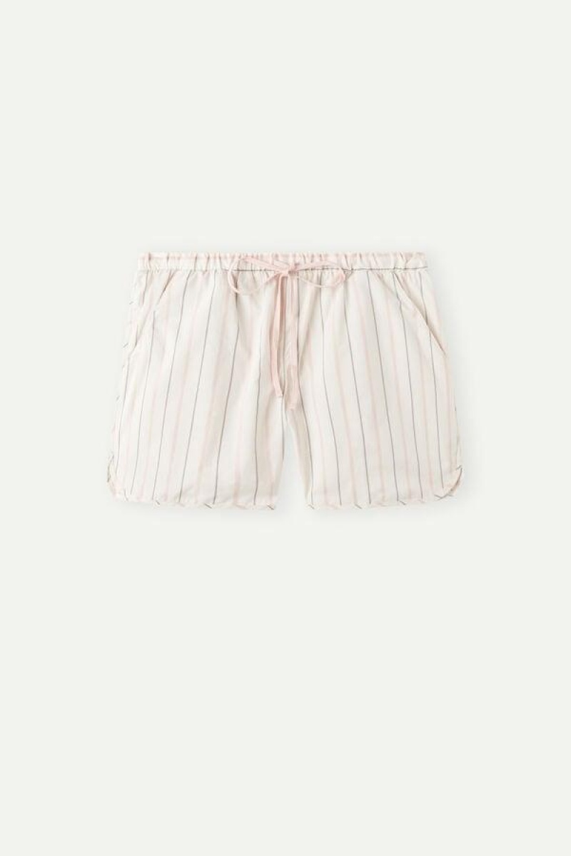 Intimissimi Soft Spring Bomulds Cloth Shorts Pyjamas Dame Beige Lyserød Striber | DK4084SO