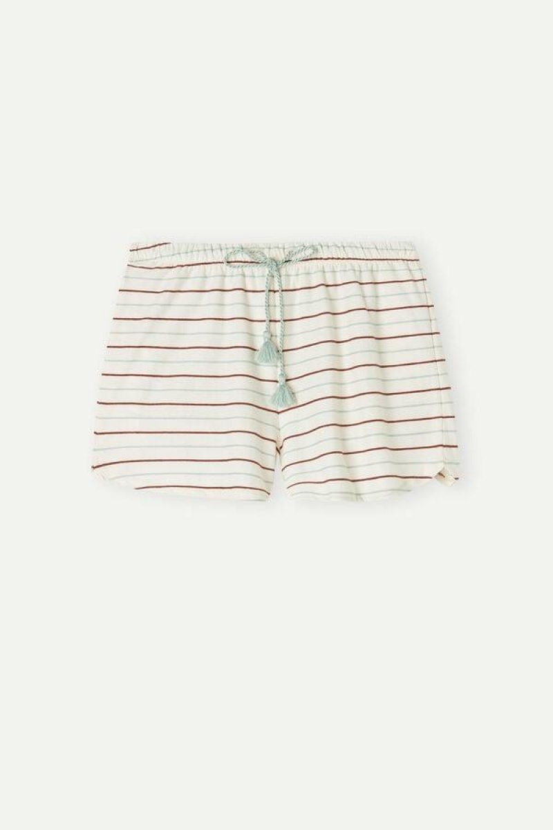 Intimissimi Spices Garden Bomulds Shorts Pyjamas Dame Hvide | DK4070NB