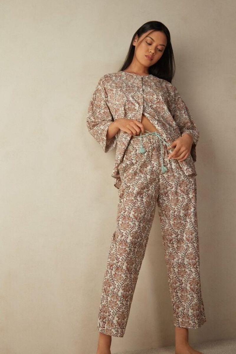 Intimissimi Spices Garden Bomulds Trousers Pyjamas Dame Flerfarvede | DK4045NB