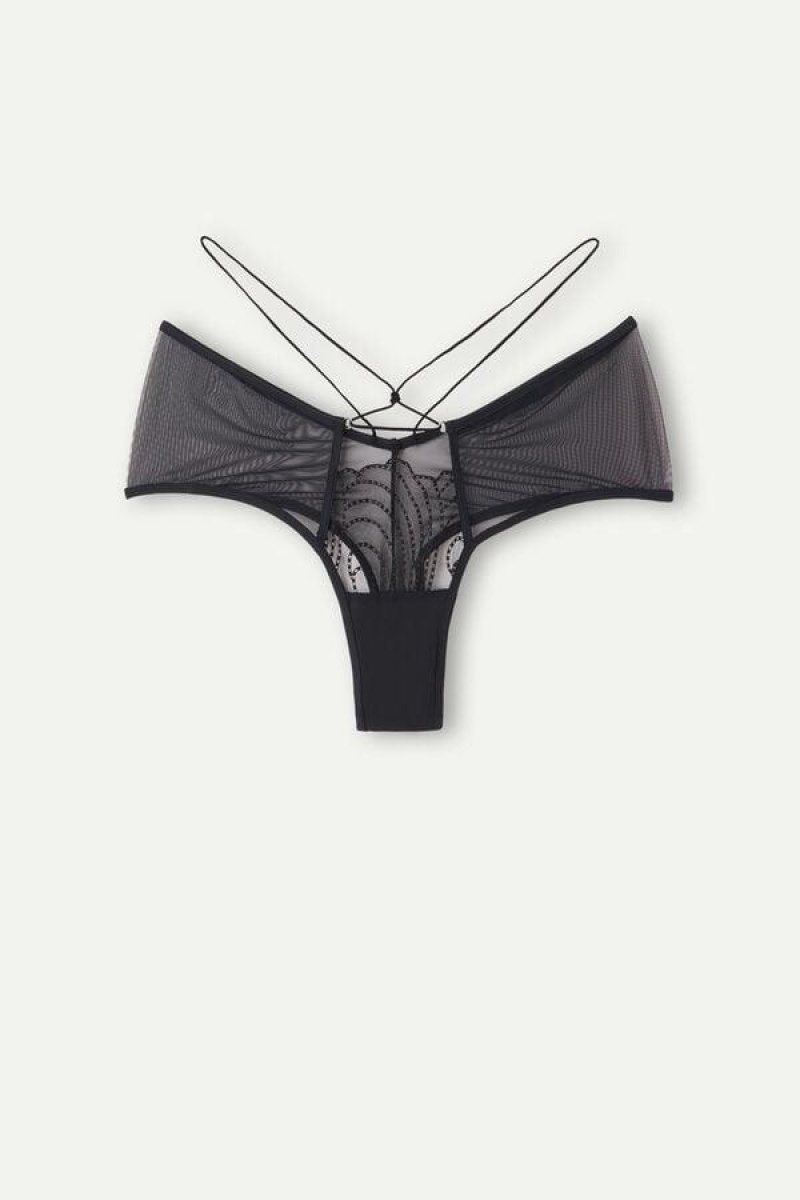 Intimissimi Steal the Show ‘80s Stil Hipster Brazilian Trusser Dame Sort | DK3750UT