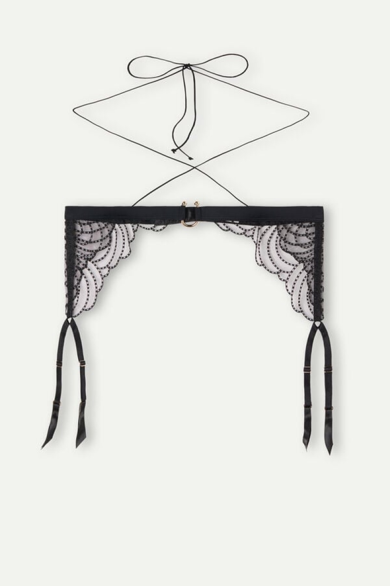 Intimissimi Steal the Show Garter Belt Lingeri Dame Sort | DK4158GL