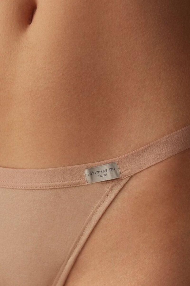 Intimissimi String Thong in Bomulds Trusser Dame Beige | DK3775OR