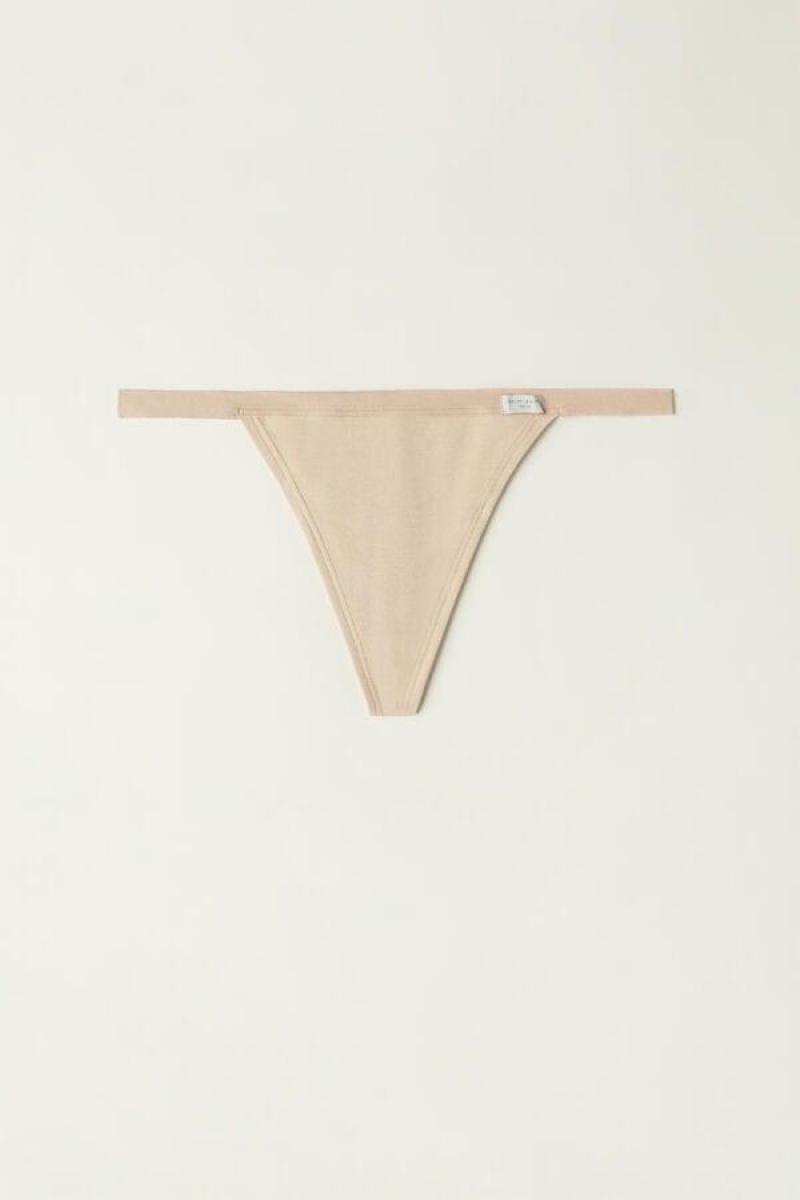 Intimissimi String Thong in Bomulds Trusser Dame Beige | DK3775OR