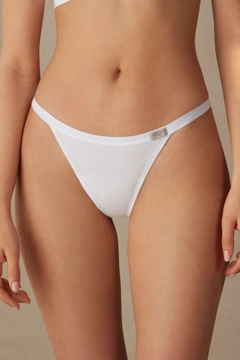 Intimissimi String Thong in Bomulds Trusser Dame Hvide | DK3773AP