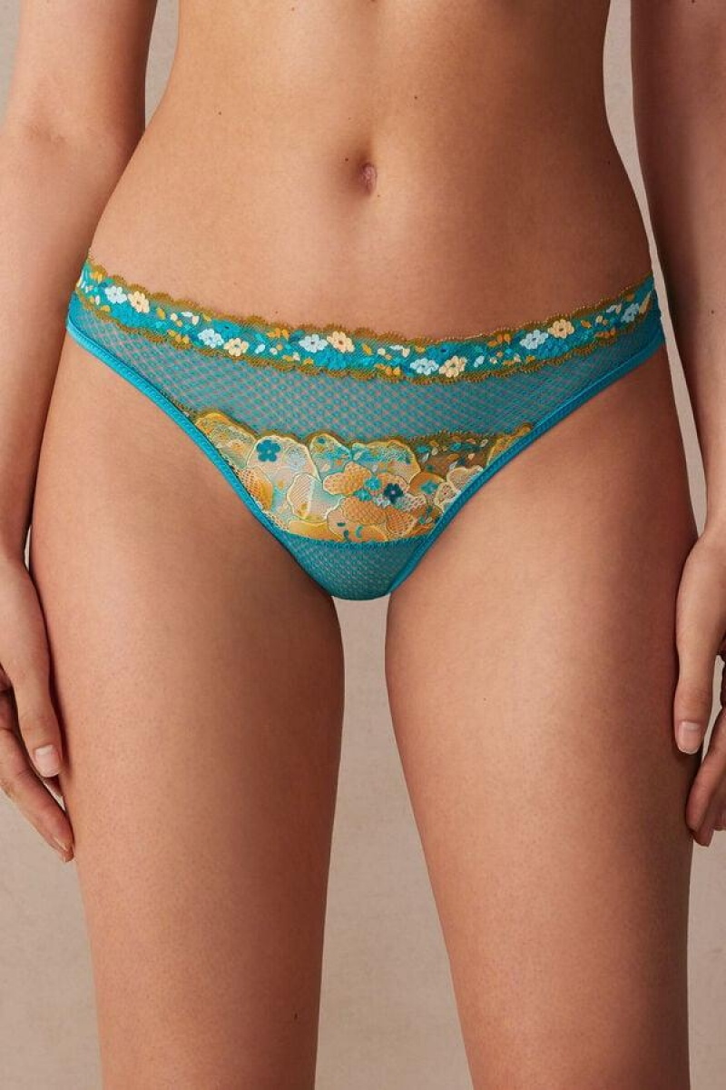 Intimissimi Summer Vibes Brazilian Trusser Dame Turkis Blå | DK3600QZ