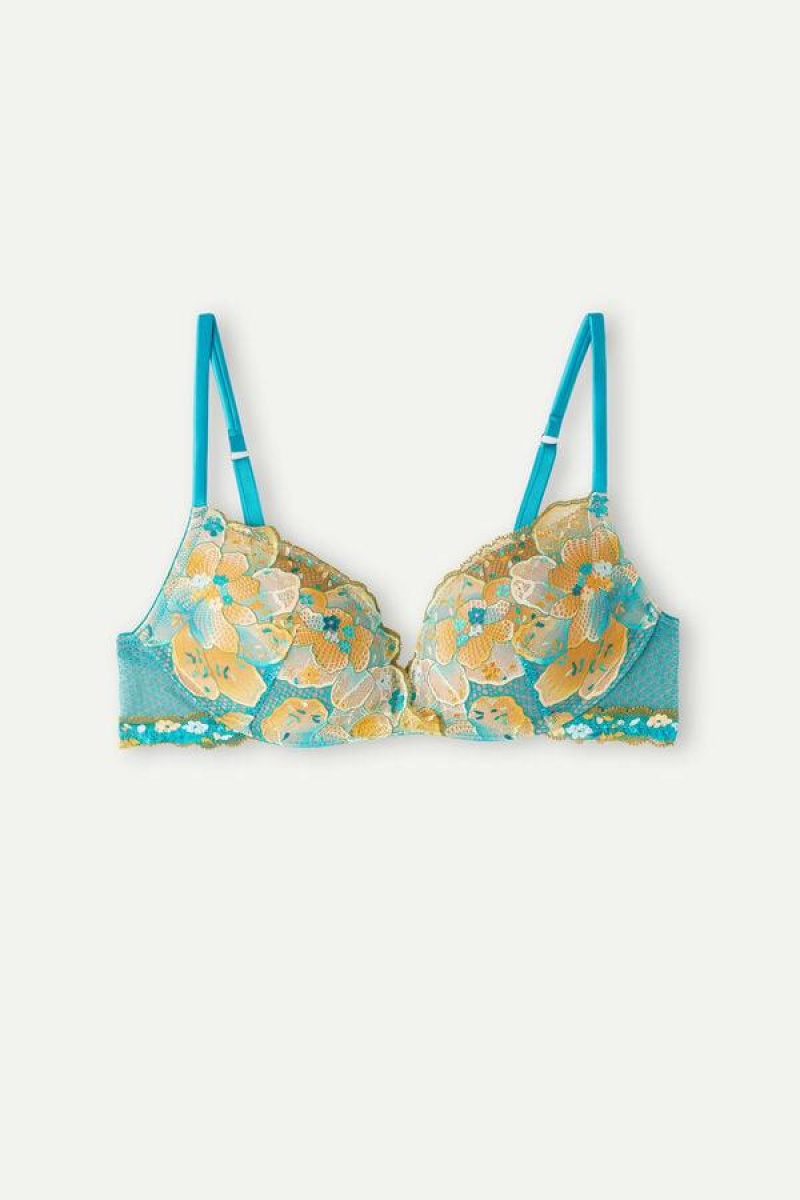 Intimissimi Summer Vibes Gioia Super Push-up BH Dame Turkis Blå | DK4786AP