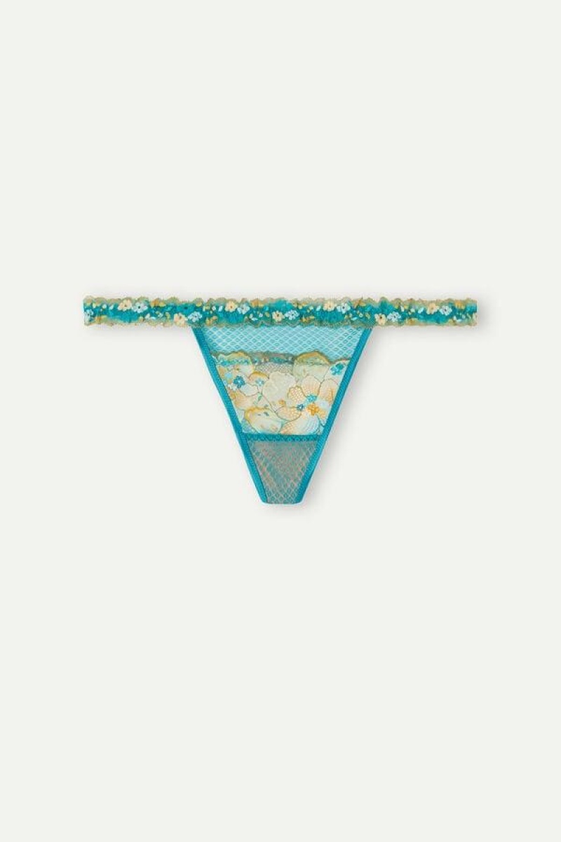 Intimissimi Summer Vibes String Thong Trusser Dame Turkis Blå | DK3824SO