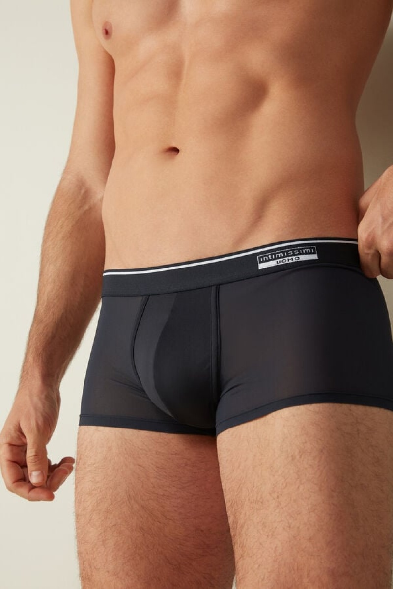 Intimissimi Super Fresh Micro-mesh Boxer Herre Blå | DK3462PQ