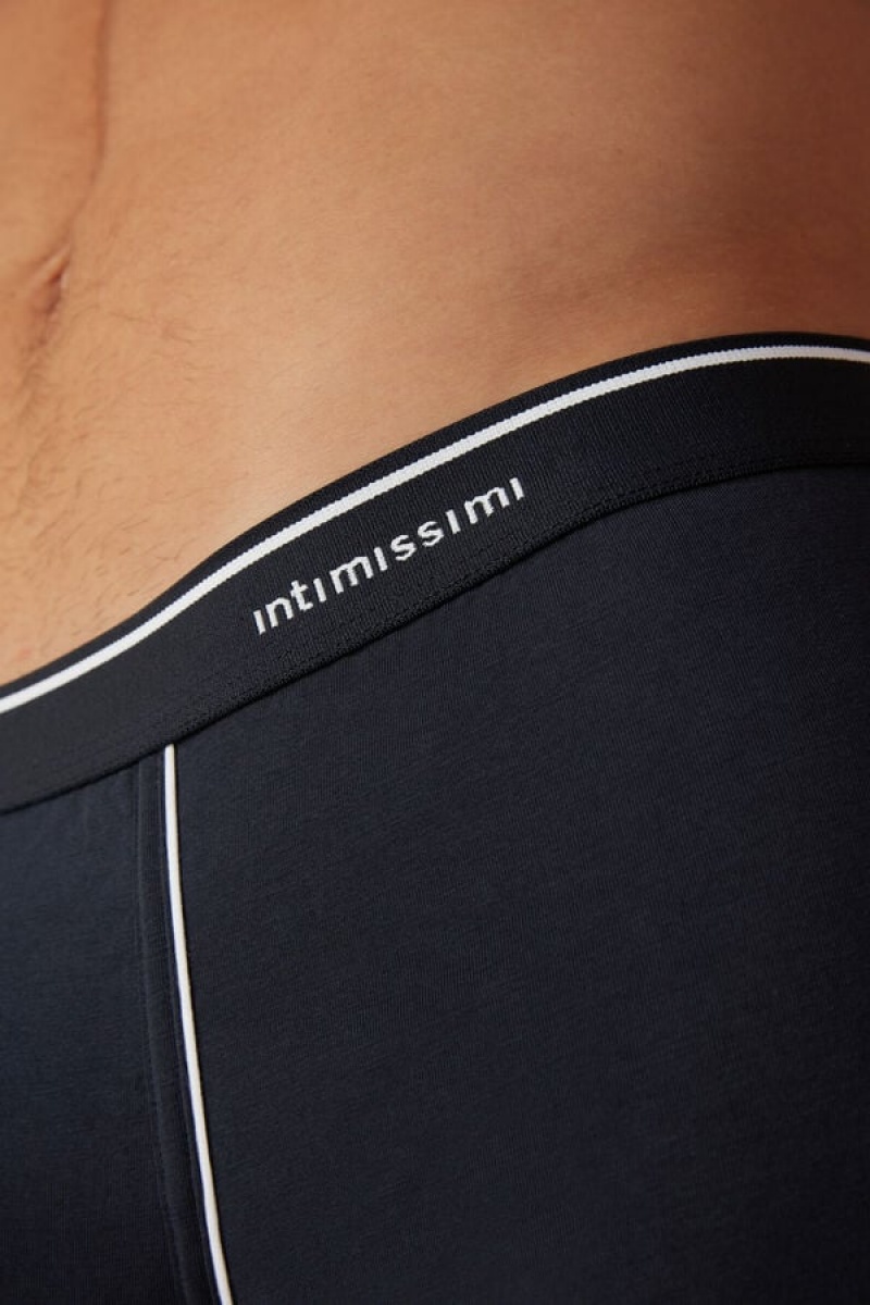 Intimissimi Supima® Bomulds Boxer Herre Blå Hvide | DK3458FM