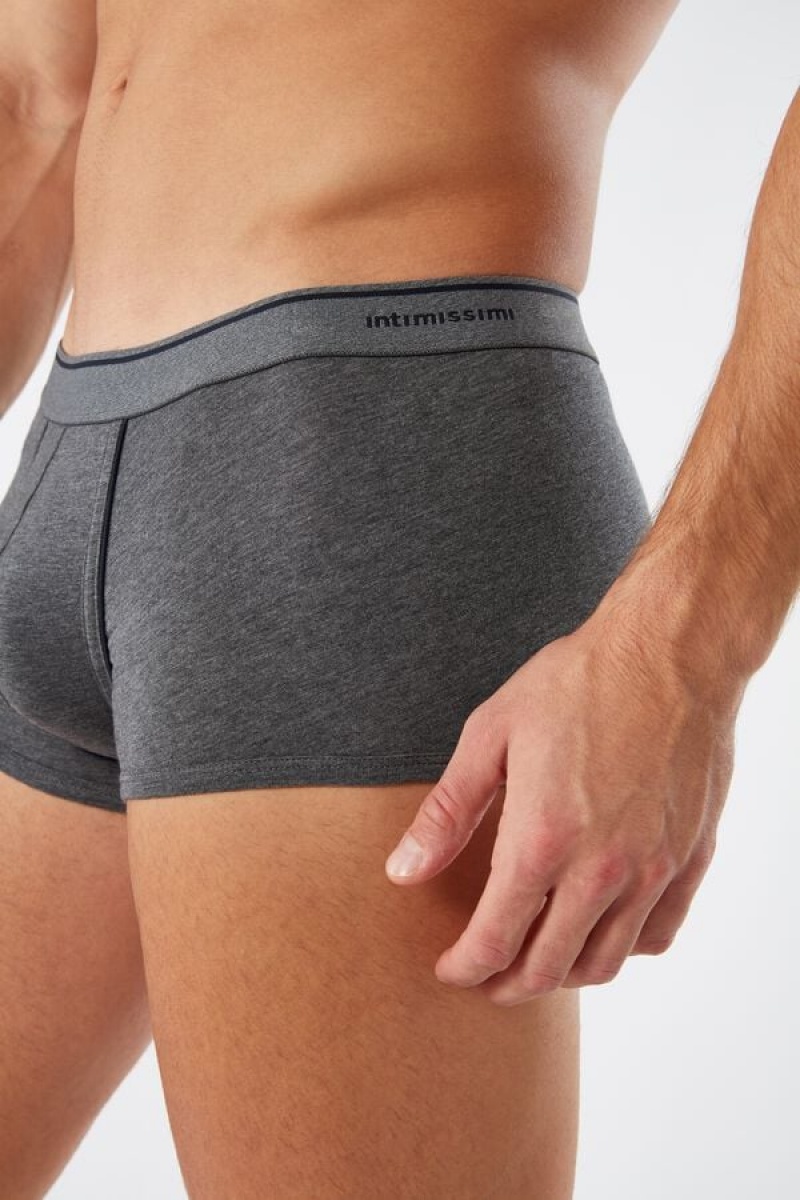 Intimissimi Supima® Bomulds Boxer Herre Dyb Grå Blå | DK3477DN