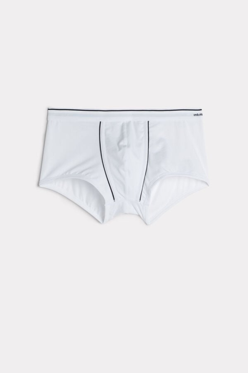 Intimissimi Supima® Bomulds Boxer Herre Hvide Blå | DK3478SO