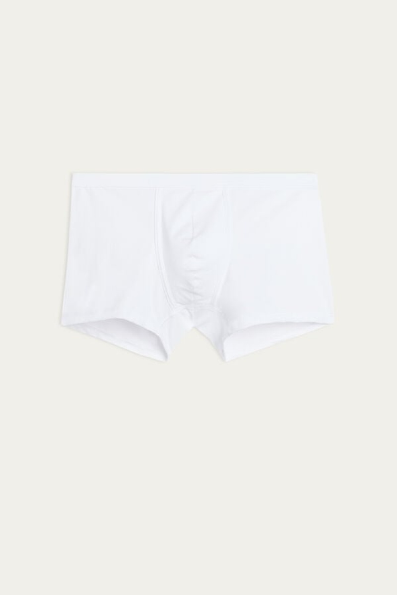 Intimissimi Supima® Bomulds Loose Fit Boxer Herre Hvide | DK3438UT