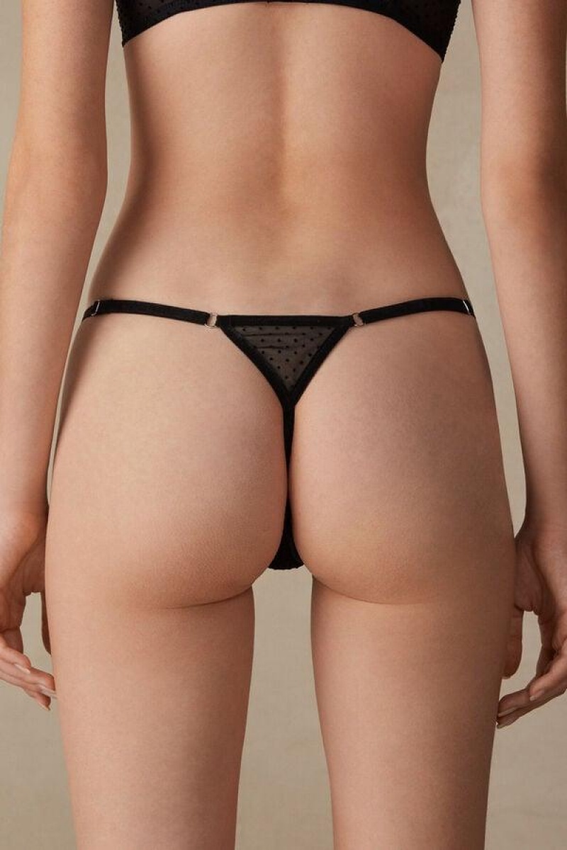 Intimissimi Time to Shine String Thong Trusser Dame Sort | DK3792PQ