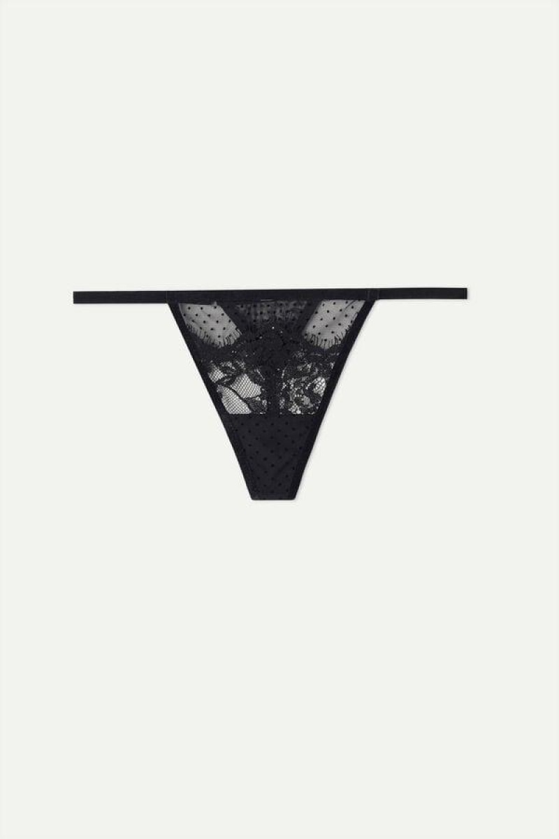 Intimissimi Time to Shine String Thong Trusser Dame Sort | DK3792PQ