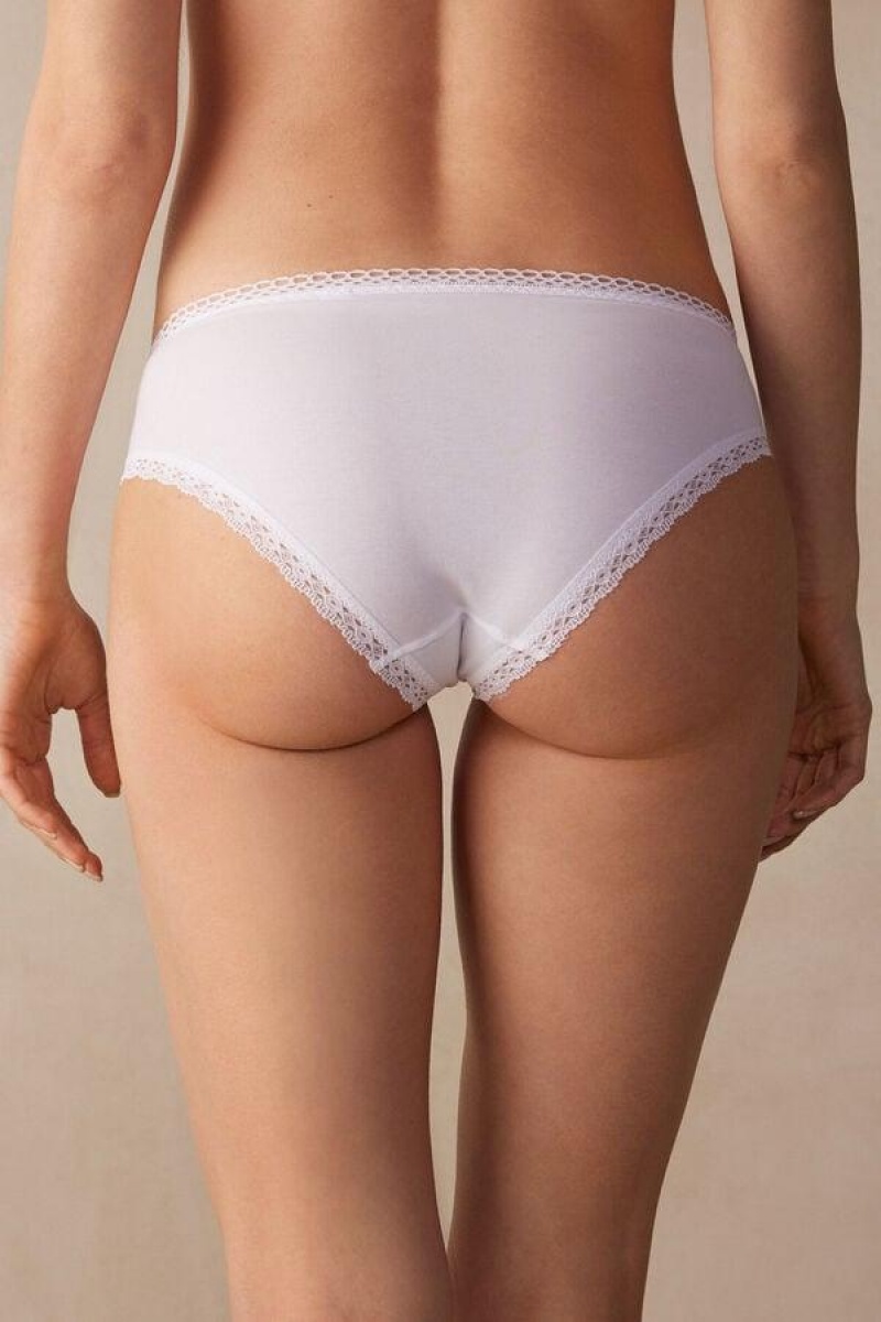 Intimissimi Timeless Simplicity Bomulds Trusser Dame Hvide | DK3708VD